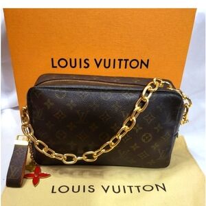 Full inclusions Louis vuitton trouse converted to crossbody 41" LV chain, COA